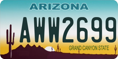 AZ license plate AWW2699