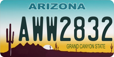 AZ license plate AWW2832