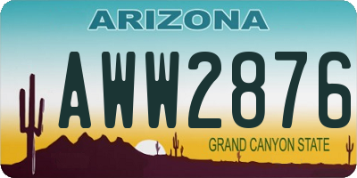 AZ license plate AWW2876