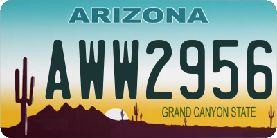 AZ license plate AWW2956