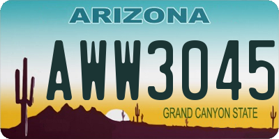 AZ license plate AWW3045