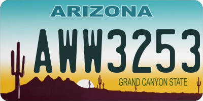 AZ license plate AWW3253