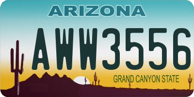 AZ license plate AWW3556