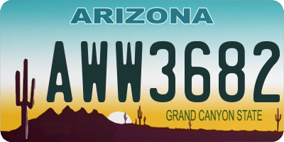 AZ license plate AWW3682
