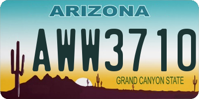 AZ license plate AWW3710