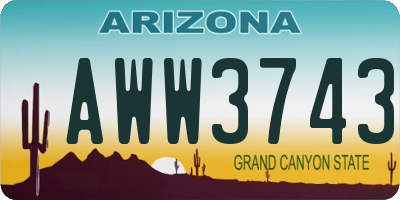 AZ license plate AWW3743