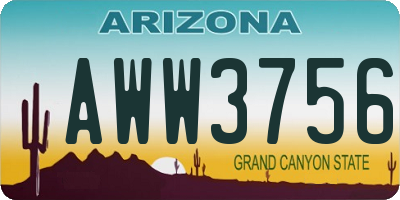 AZ license plate AWW3756