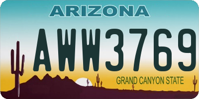 AZ license plate AWW3769