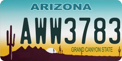 AZ license plate AWW3783
