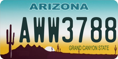 AZ license plate AWW3788