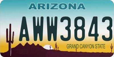 AZ license plate AWW3843
