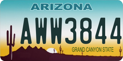 AZ license plate AWW3844