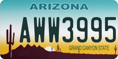 AZ license plate AWW3995