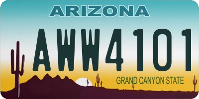 AZ license plate AWW4101