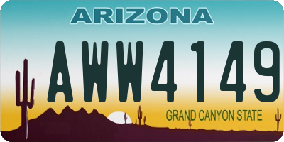 AZ license plate AWW4149