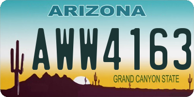 AZ license plate AWW4163