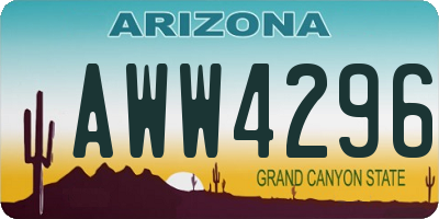 AZ license plate AWW4296