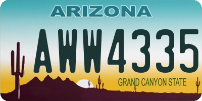 AZ license plate AWW4335