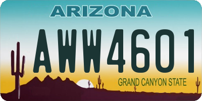 AZ license plate AWW4601