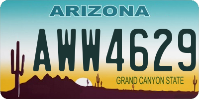 AZ license plate AWW4629