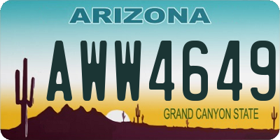 AZ license plate AWW4649