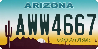 AZ license plate AWW4667