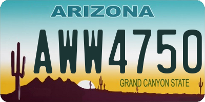 AZ license plate AWW4750