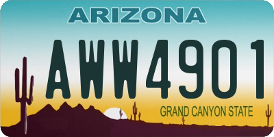 AZ license plate AWW4901