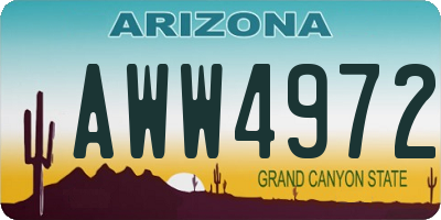 AZ license plate AWW4972