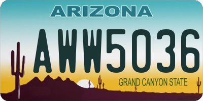 AZ license plate AWW5036
