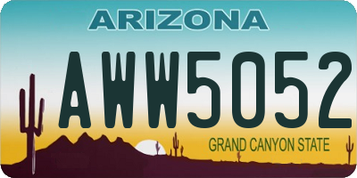 AZ license plate AWW5052