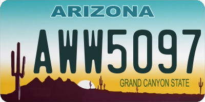 AZ license plate AWW5097