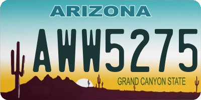 AZ license plate AWW5275