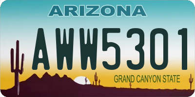 AZ license plate AWW5301