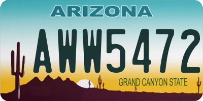 AZ license plate AWW5472