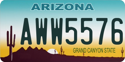 AZ license plate AWW5576