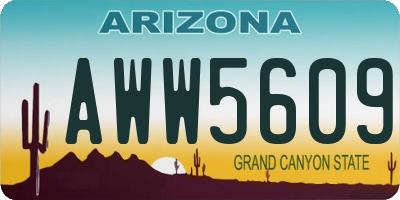 AZ license plate AWW5609