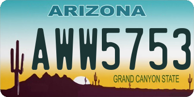 AZ license plate AWW5753