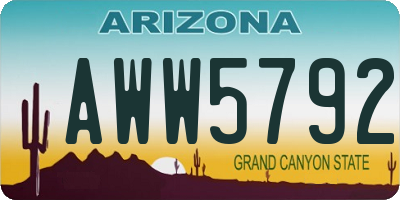 AZ license plate AWW5792
