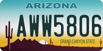 AZ license plate AWW5806
