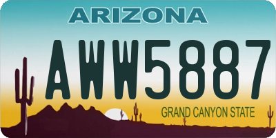 AZ license plate AWW5887