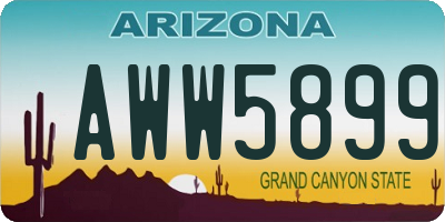 AZ license plate AWW5899