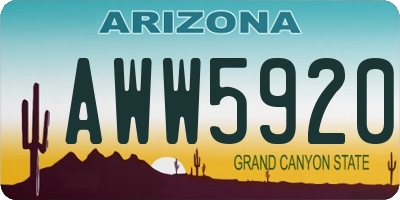 AZ license plate AWW5920