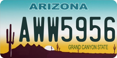 AZ license plate AWW5956