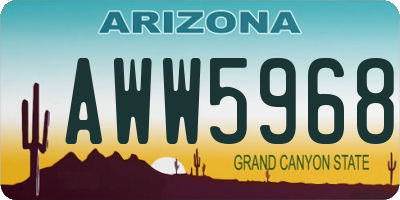 AZ license plate AWW5968