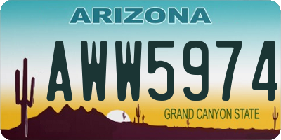 AZ license plate AWW5974