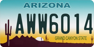 AZ license plate AWW6014