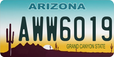 AZ license plate AWW6019