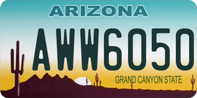 AZ license plate AWW6050