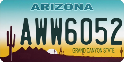 AZ license plate AWW6052